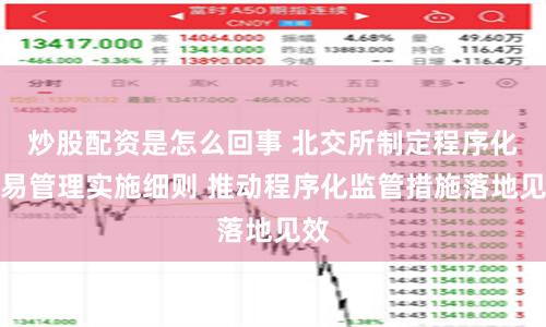 炒股配资是怎么回事 北交所制定程序化交易管理实施细则 推动程序化监管措施落地见效
